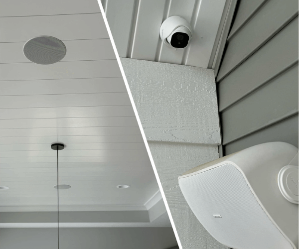 outdoor audio and home security installation
